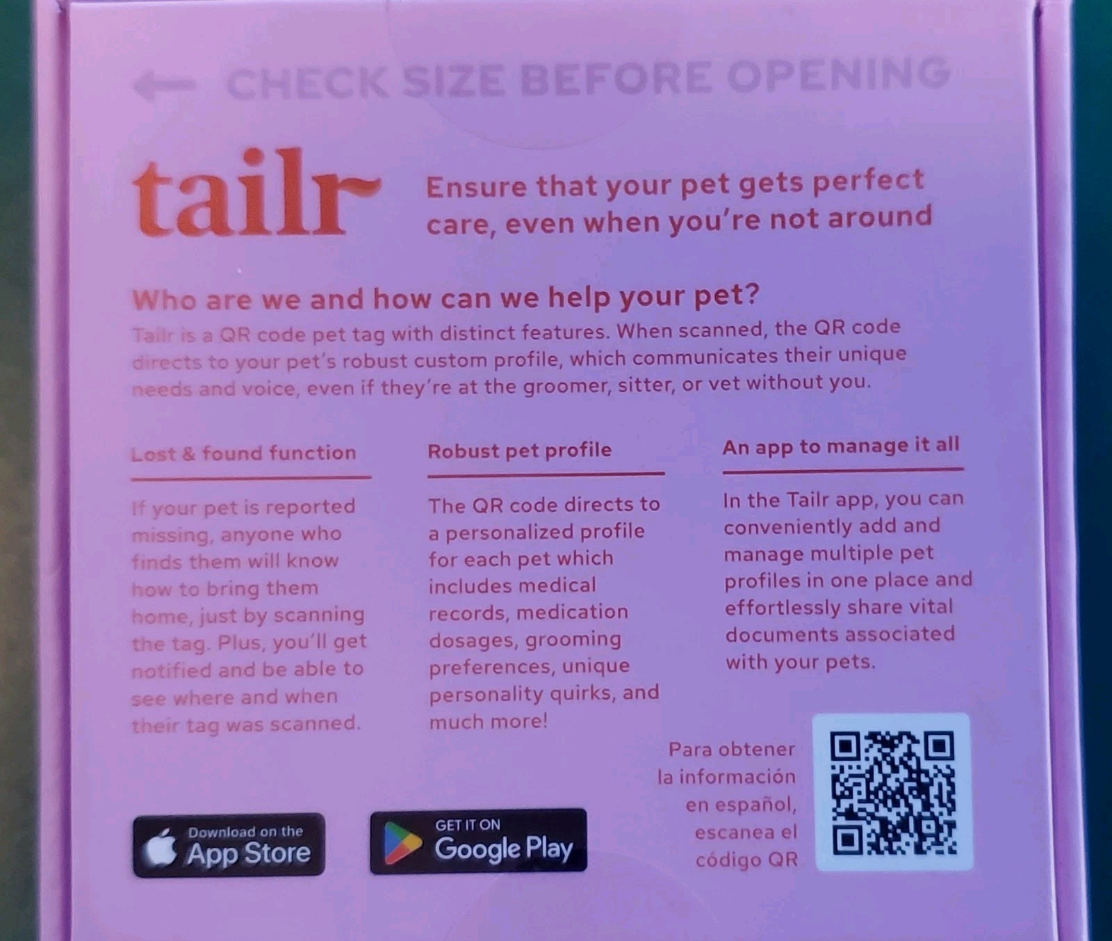 NIB – Tailr CLASSIC PET TAG – GOLD- SIZE: LARGE – APPLE/ANDROID COMPATIBLE