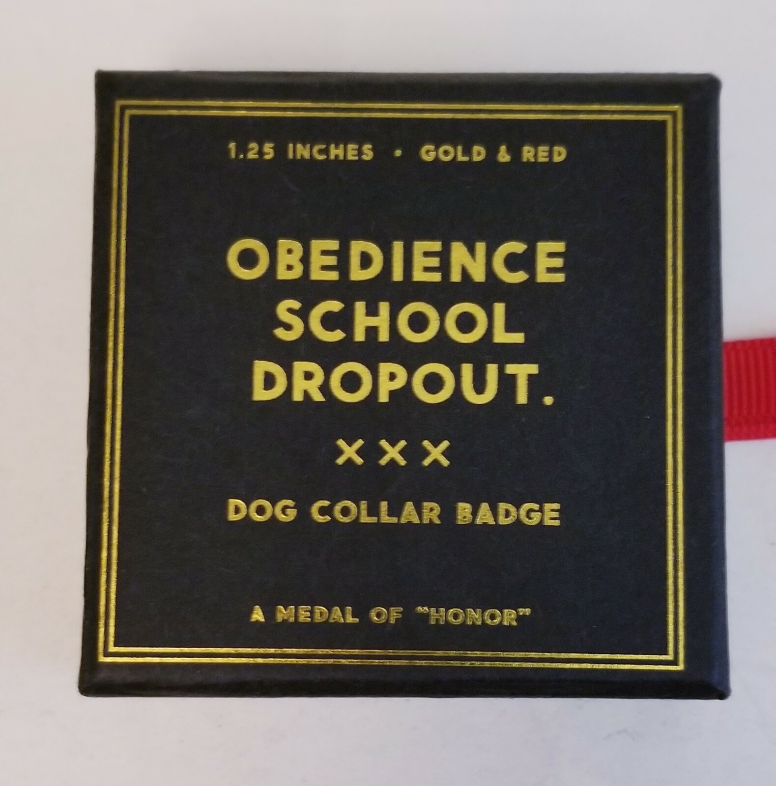 “Obedience School Dropout” Metal Dog Collar Badge Clip Charm