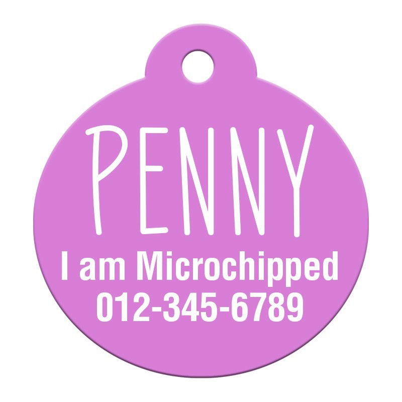 Custom Round Aluminum Pet ID Tag Engraved Placa Perro Gato 10 Colors 2 Sizes USA