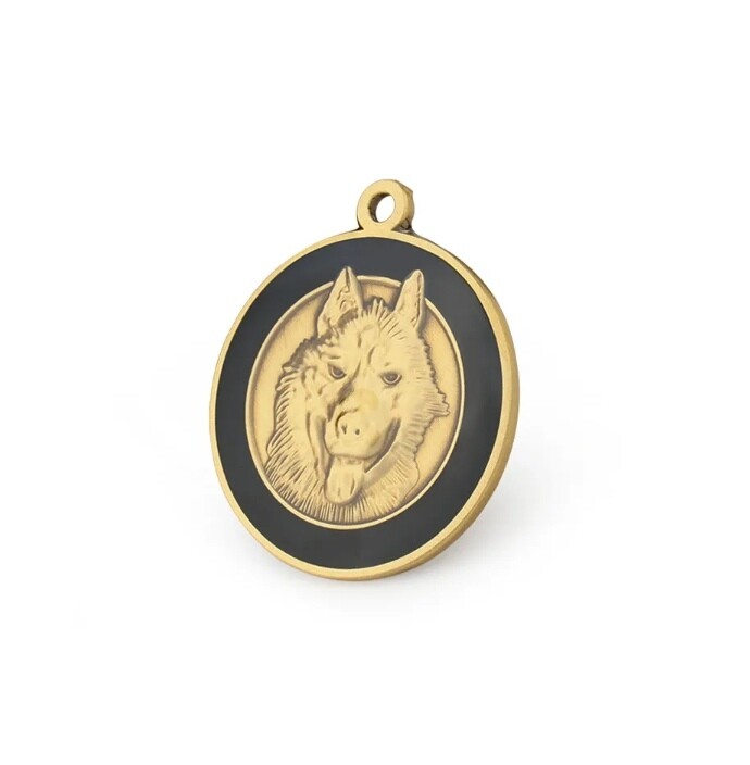 Dog Tag Dog ID Golden Plate Retro Pet Collar Acces Name Necklace Puppy Pendant
