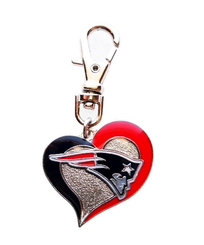 NEW ENGLAND PATRIOTS FOOTBALL BAG CHARM ZIPPER PULL PURSE WALLET DOG CAT COLLAR