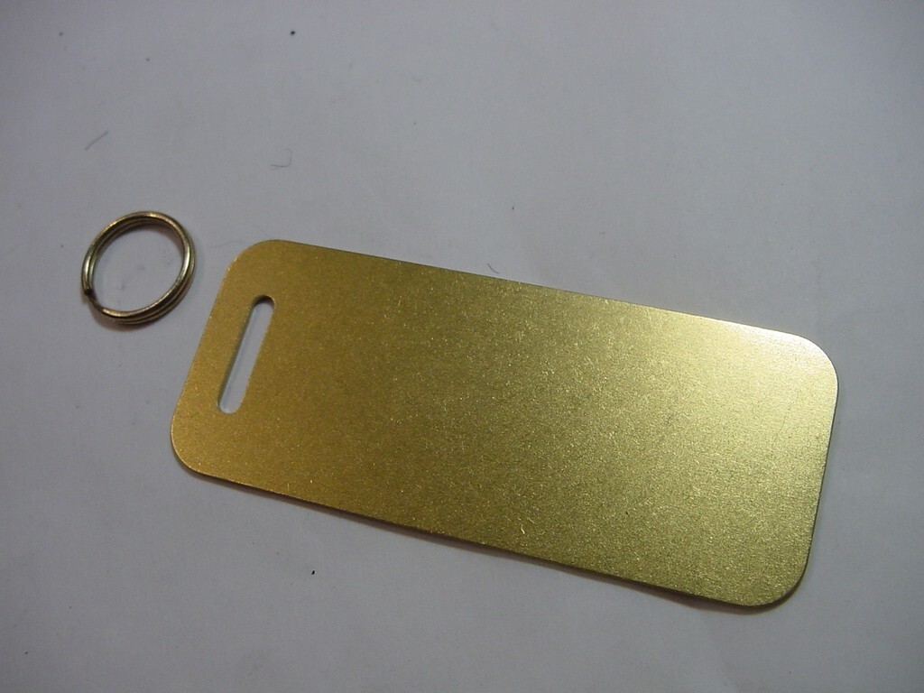 NEW – LOT OF 2 – ENGRAVABLE PET I.D. TAG LUGGAGE TAG – GOLD SQUARE