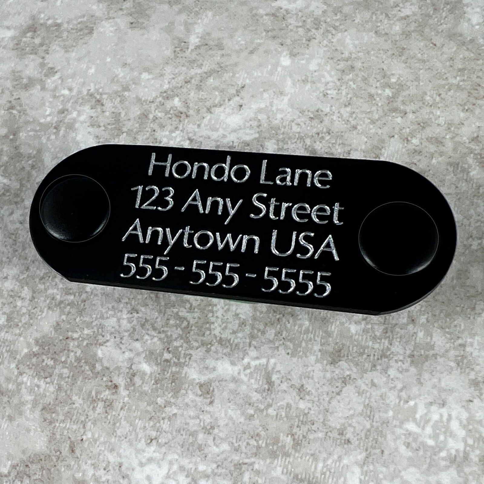 Custom Engraved Dog Tags Personalized Dog Collar ID Tags NAME PLATE BLACK MEDIUM