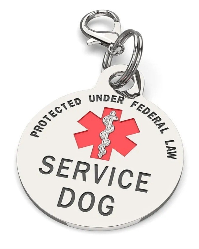 Double Sided Service Dog ID Tag Medical Alert Badge