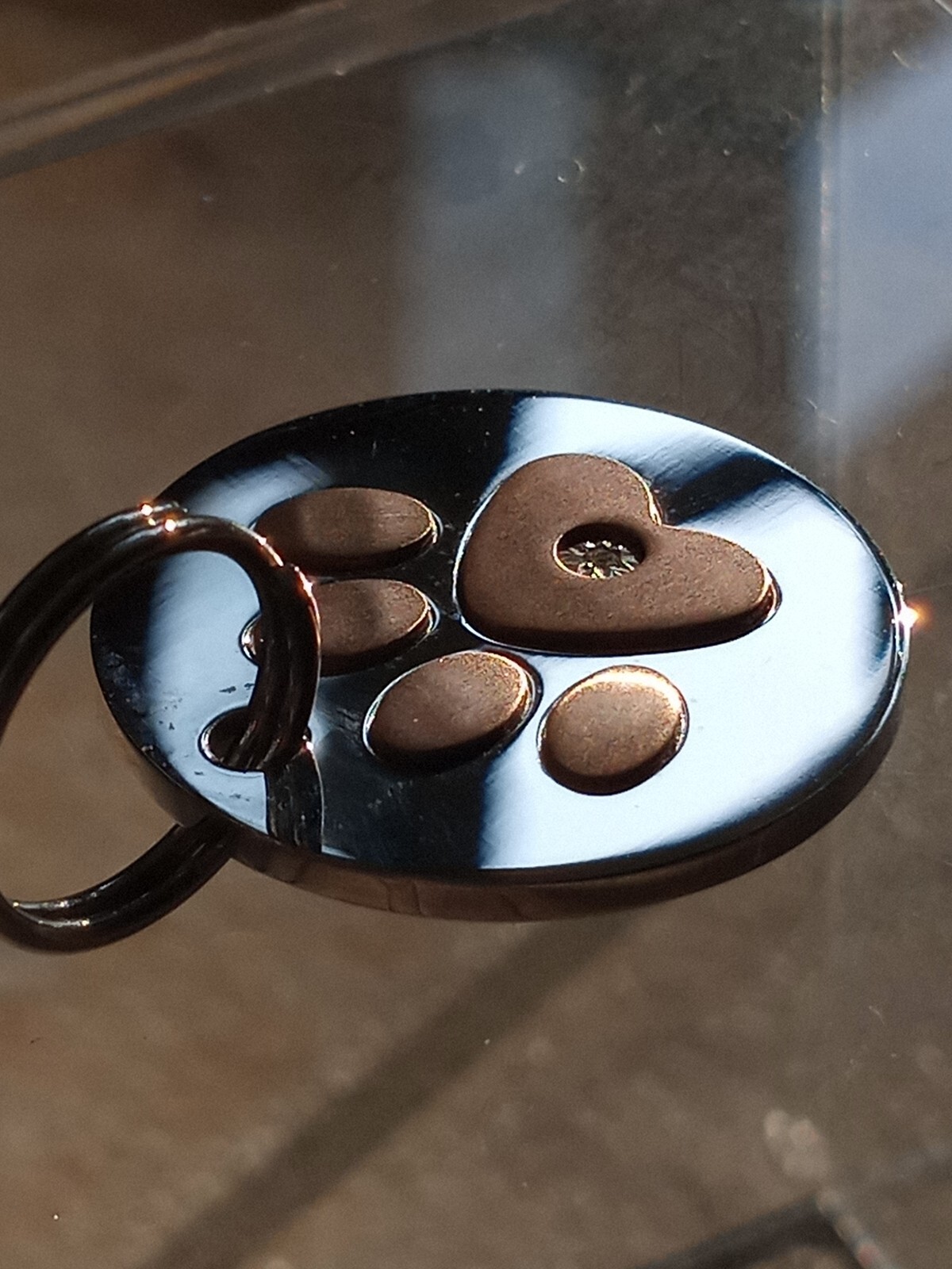 Dog Paw Print Tag Charm or Keychain
