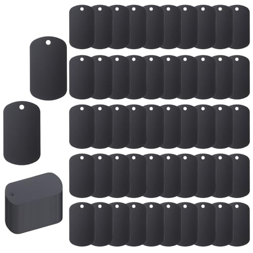 100 Pcs Military Dog Tags Set Including 100 Pcs Aluminum Blank Dog Tags