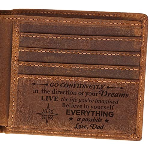 Gifts for Son from Dad to My Son Personalized Engraved Wallet To Son From Dad