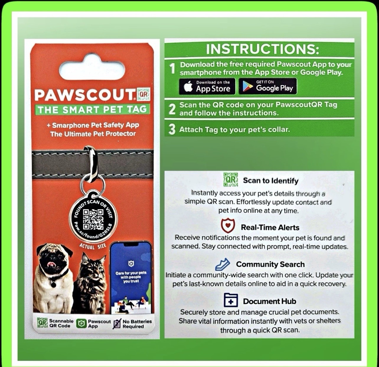 🐾 PAWSCOUT The Smart Pet Tag QR Finder For Dogs Cats Smartphone Pets Safety App
