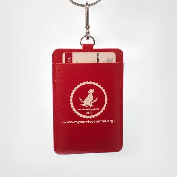 ID Holder For Assistant Animal | Carabiner Clip-On Dog Badge Pocket
