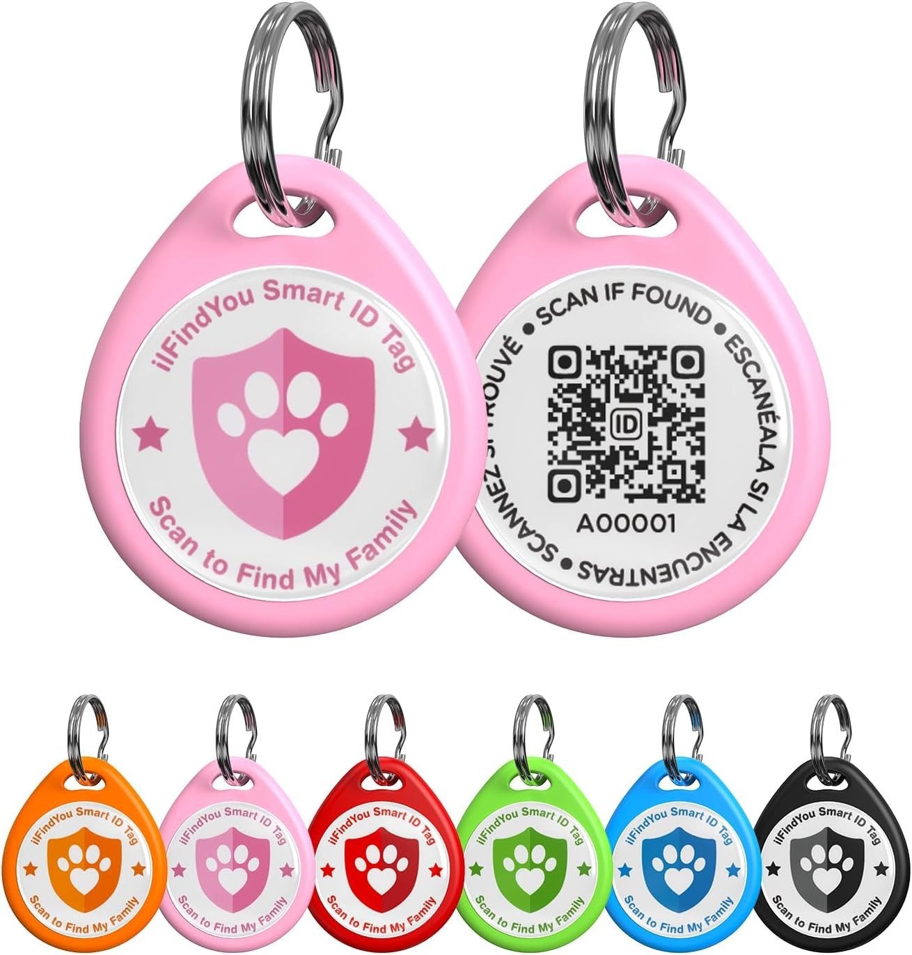 Dog Tags Personalized, QR Code Pet ID Tags for Dog Collar, Online Profile, Sc…