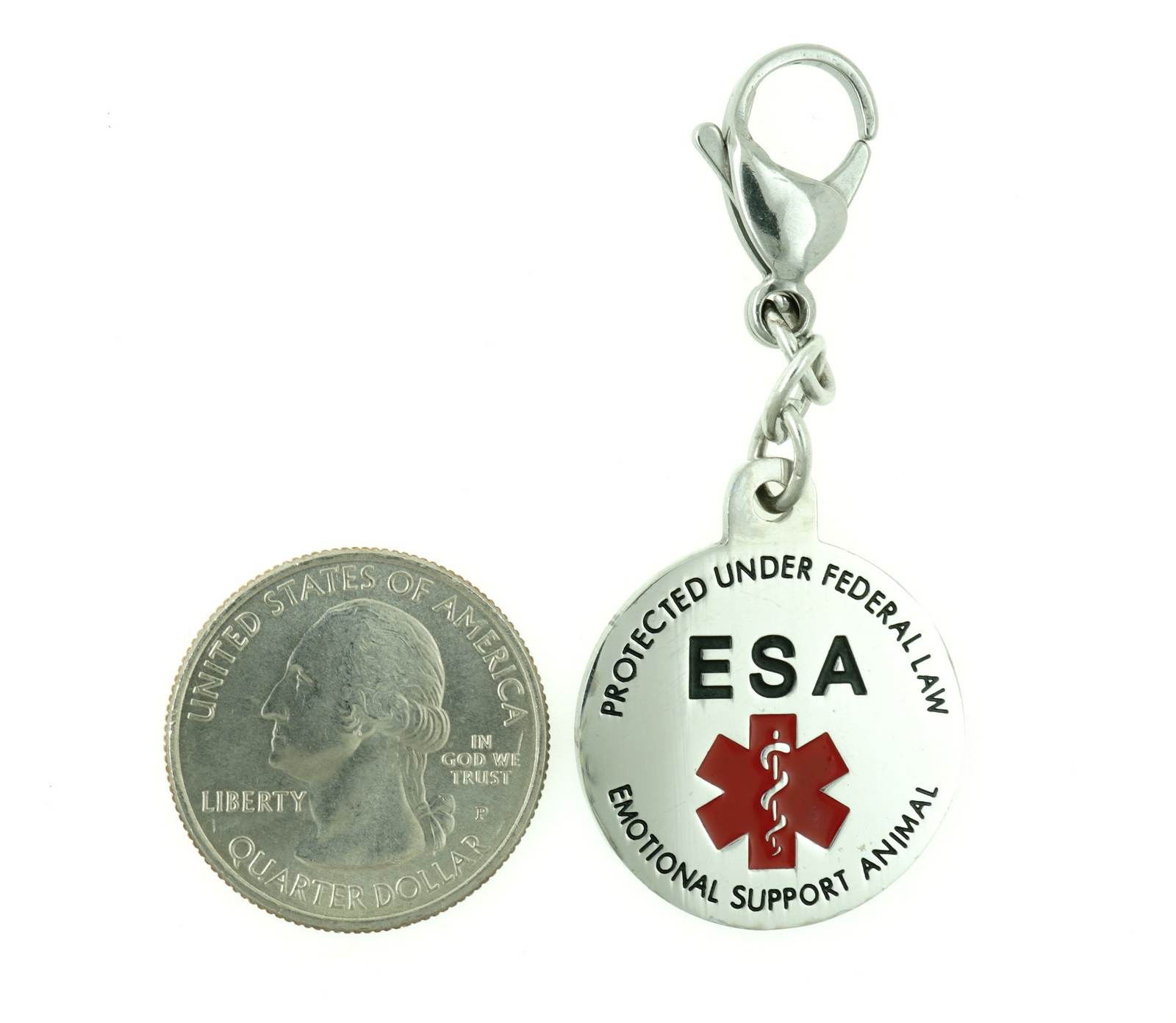 ESA Emotional Support Animal Stainless Steel Dog Cat Pet ID Tag