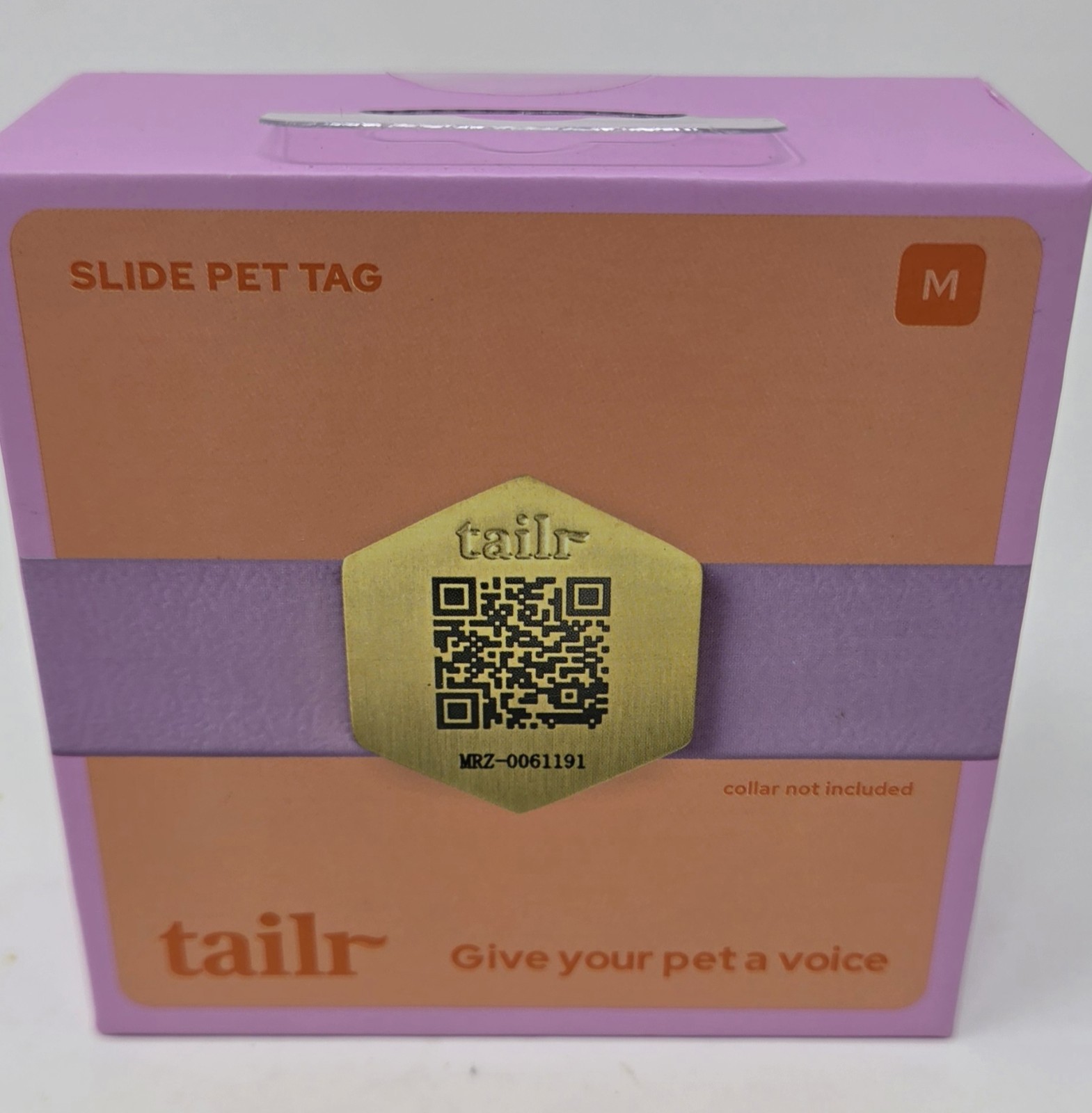 Tailr Slide-On QR Code Silent Dog/Cat ID Tag with FREE App – For 5/8″ Collars.