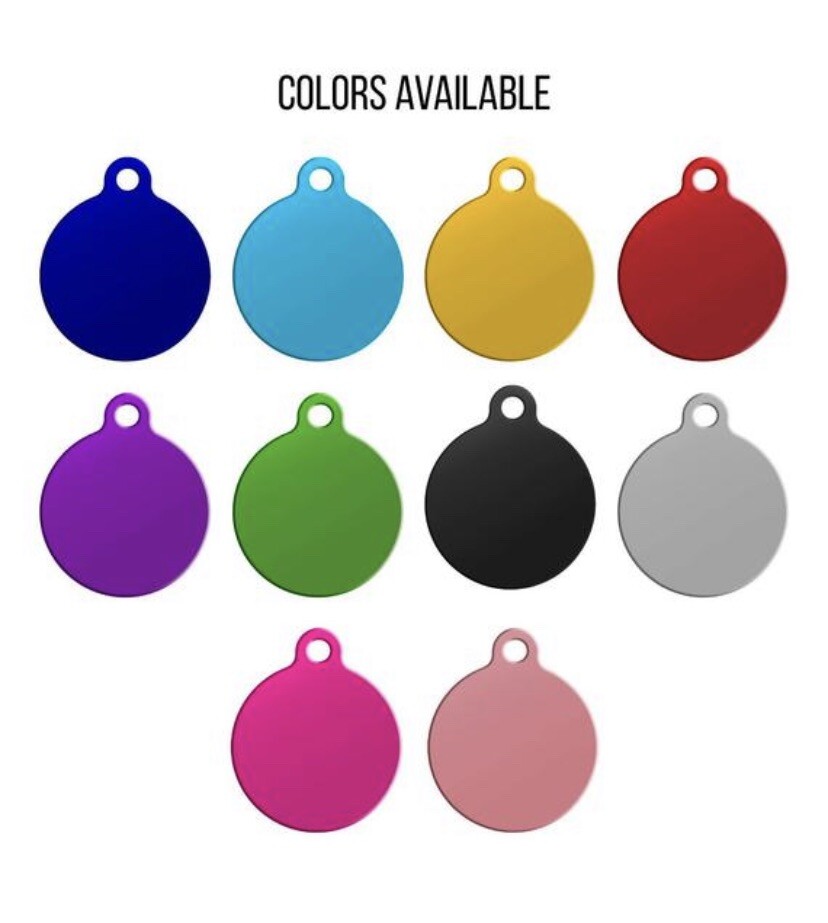 Personalized Engraved Aluminum Dog ID Tags Circle Round Cat ID Funny Pet Tag