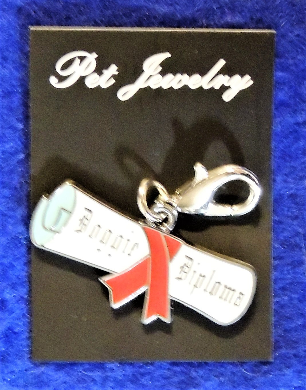 Doggie Diploma Pet Jewelry Dog Collar Clip-On Fashion Charm Pendant White New