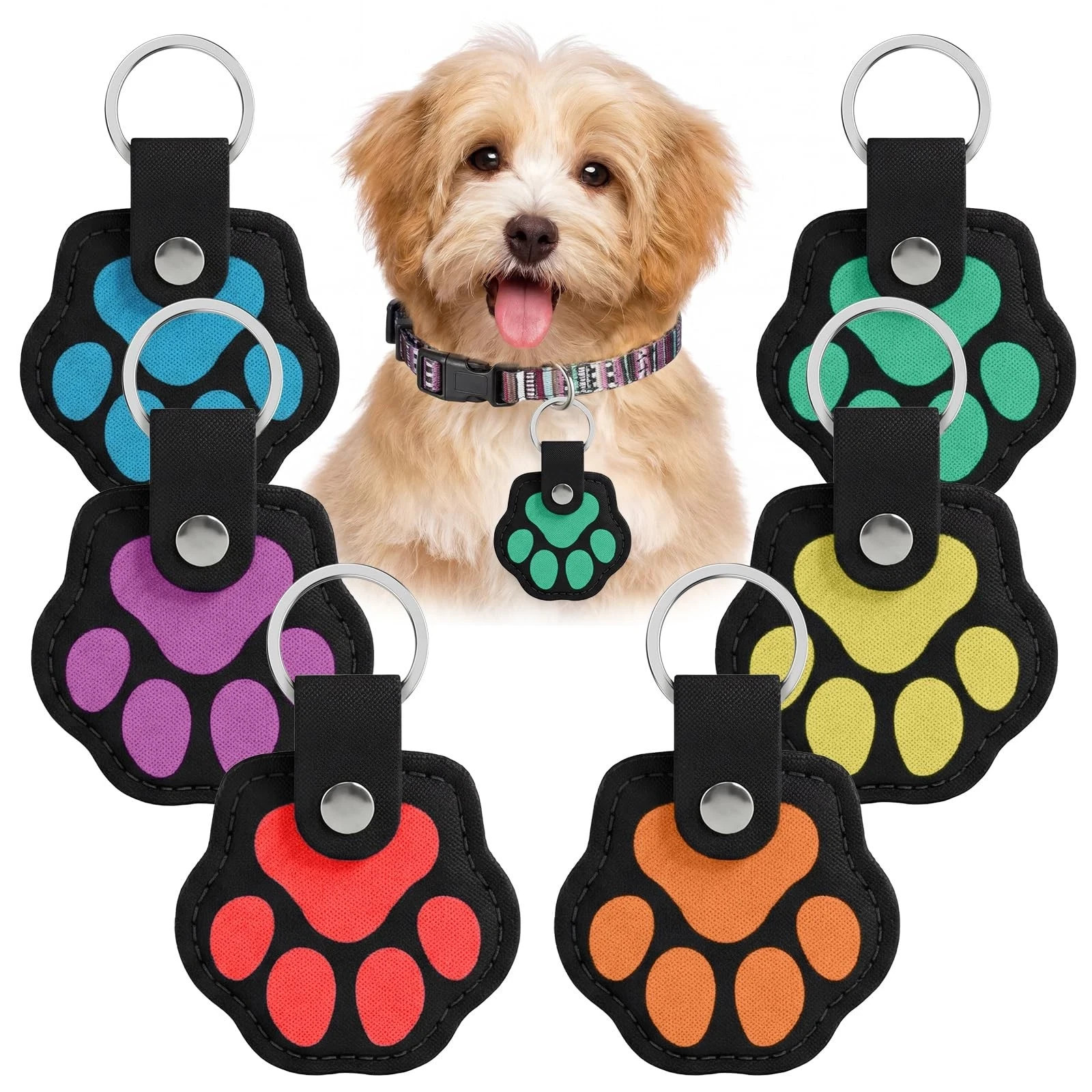 6 Pcs Dog Tag Silencer Dog Tag Cover Portable Pet ID Soundless Silencer Bag Q…