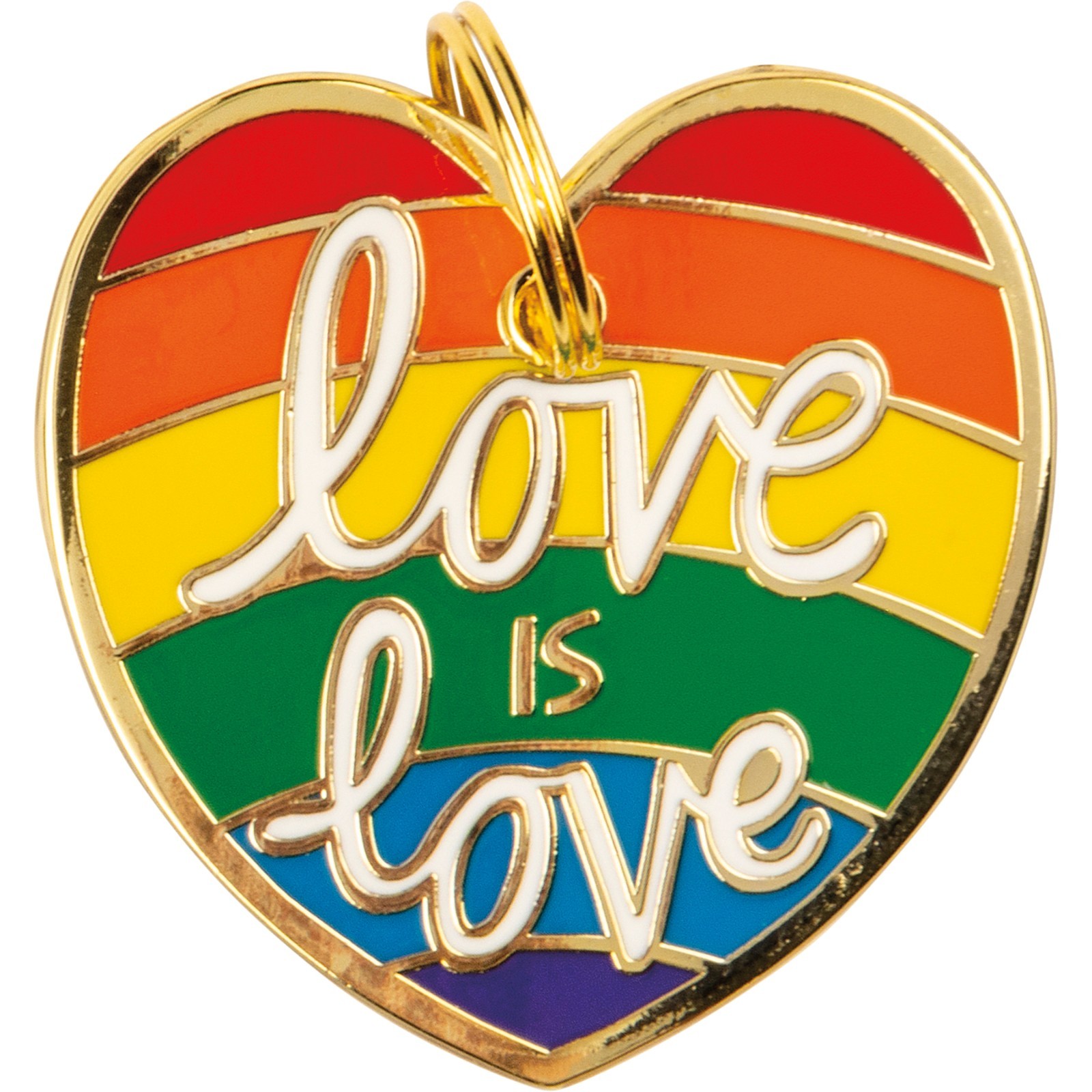 Enamel Dog Collar Charm | Rainbow Pride Love Is Love | 1.25 Inch | NEW