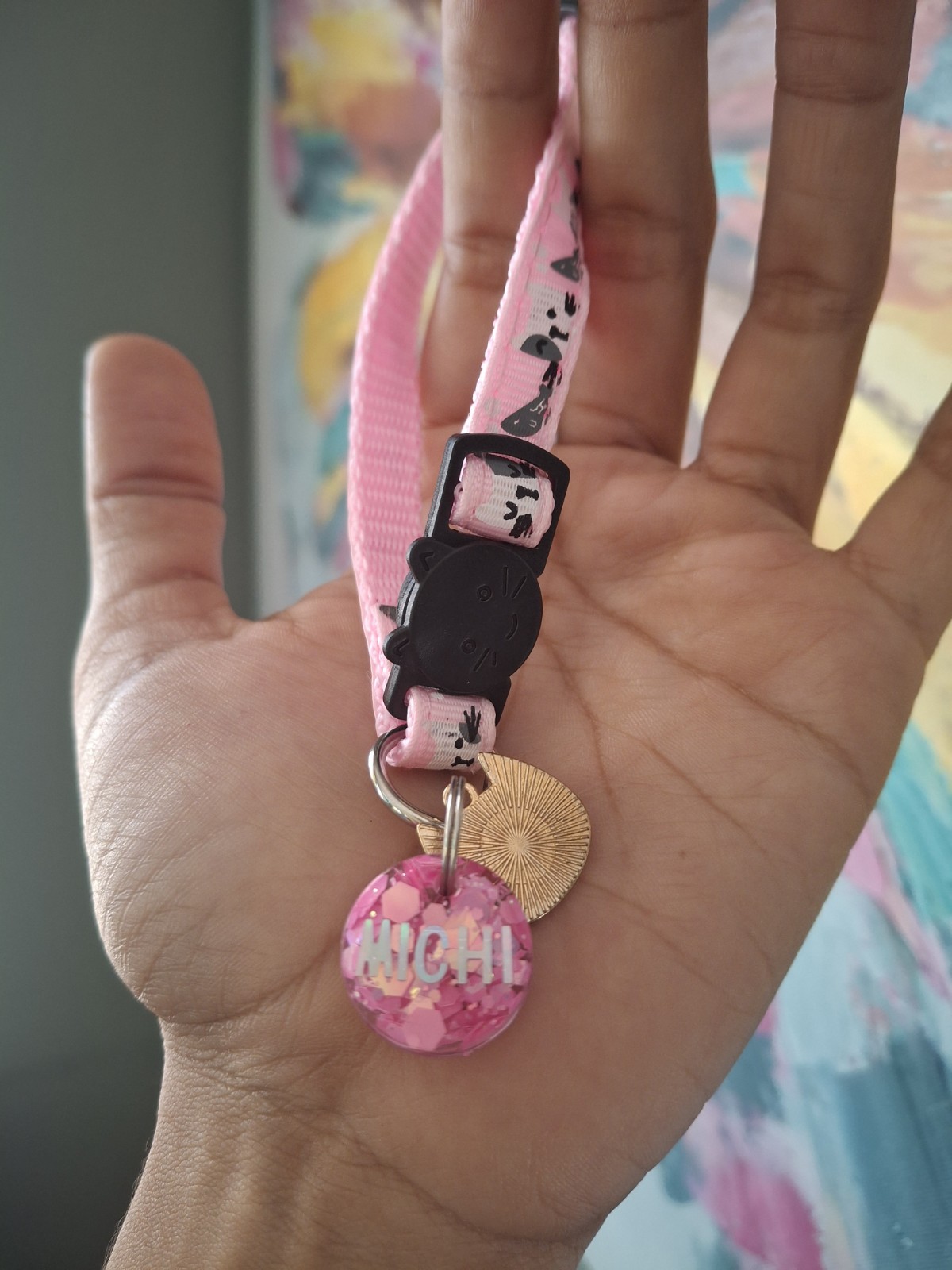 Collar personalizado para mascotas glitter