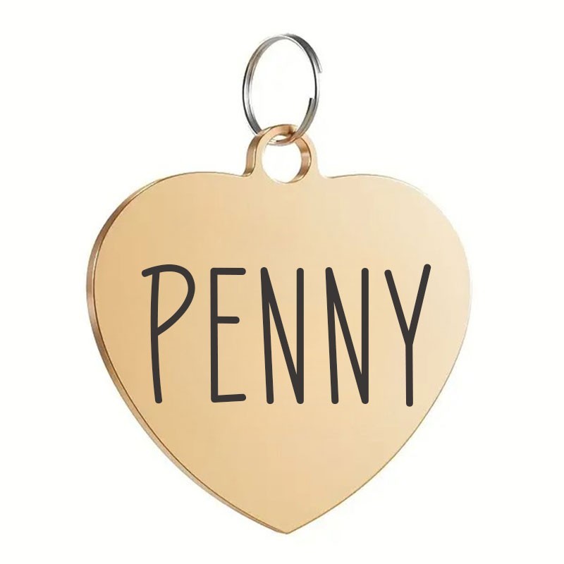 Custom Heart Pet ID Tag Deep Engraved Stainless Placa Corazon Perro Gato USA