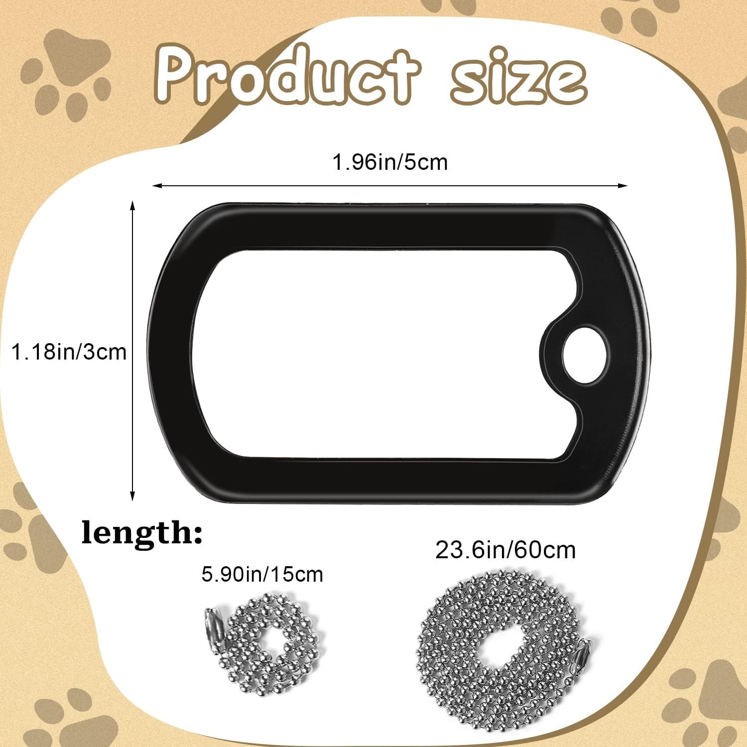 10 Pack Dog Tag Silencers, Engraved Dog Tag Silicone Case with 4 Chains Black A