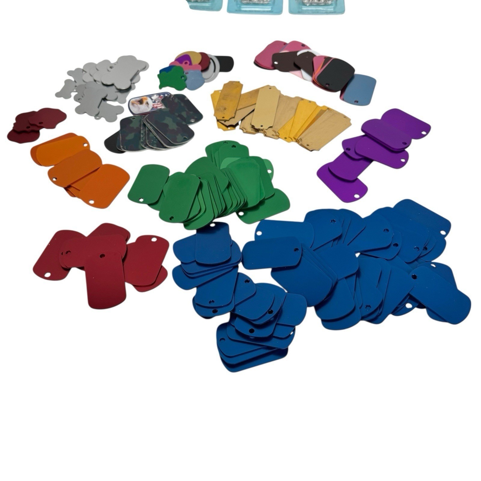 Custom ENGRAVING PET TAG SLIDE ON NOISELESS Dog cat blank lot