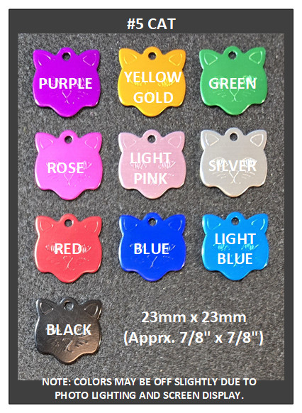 Tag: ENGRAVED Anodized Aluminum Tags Pet Dog Cat Keys Etc.