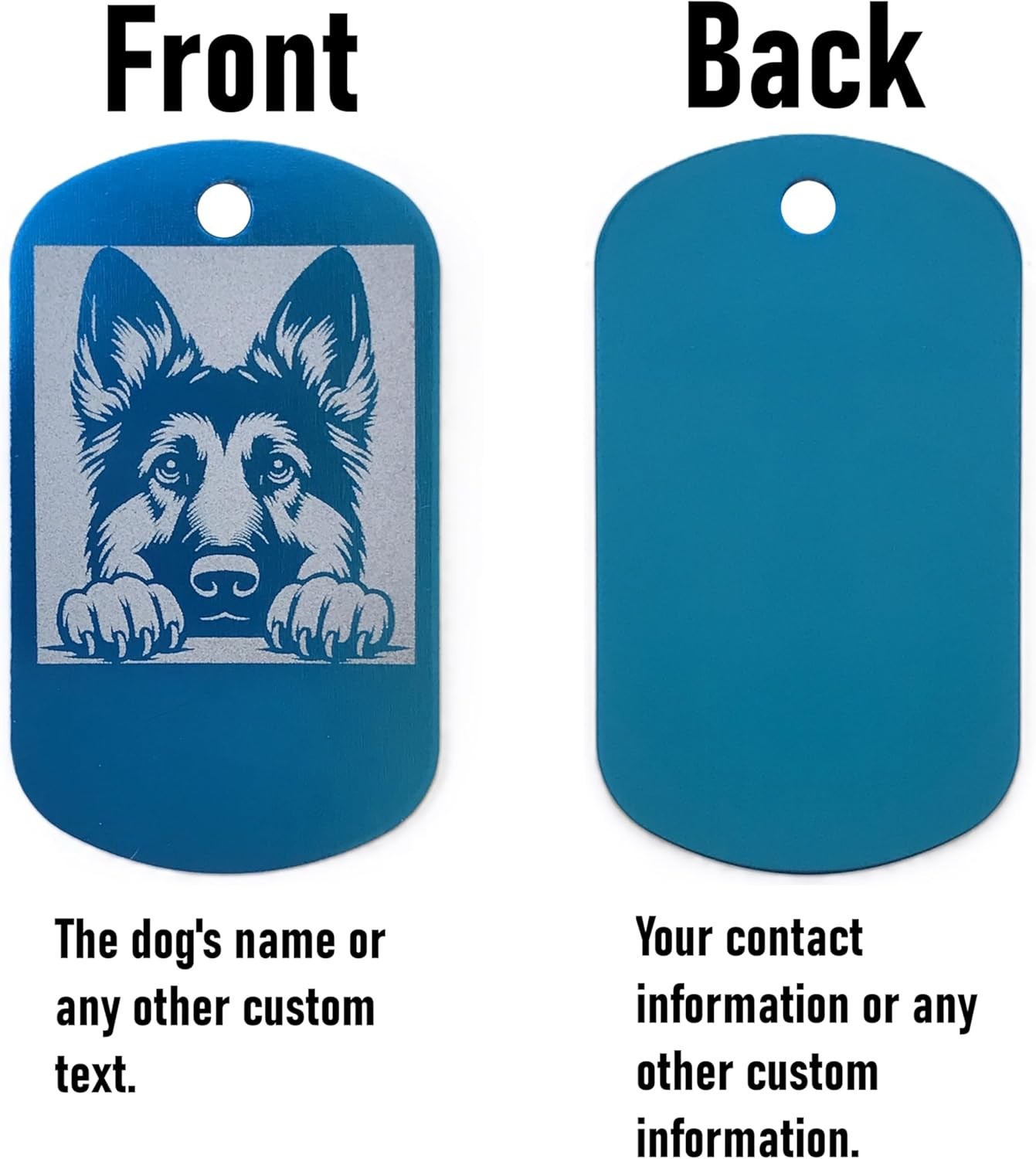 Military Style Customized German Shepherd Dog ID Tag – Name Tag for Pet Collar