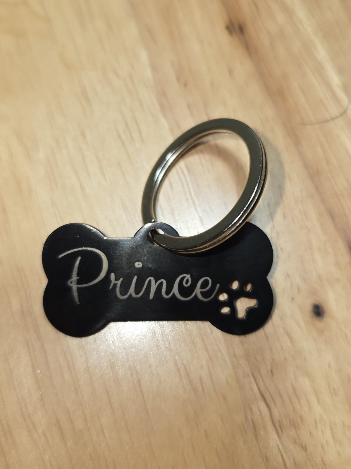 Personalized Engraved Dog Tag Name Address Black Gold Iridescent Rose Gold