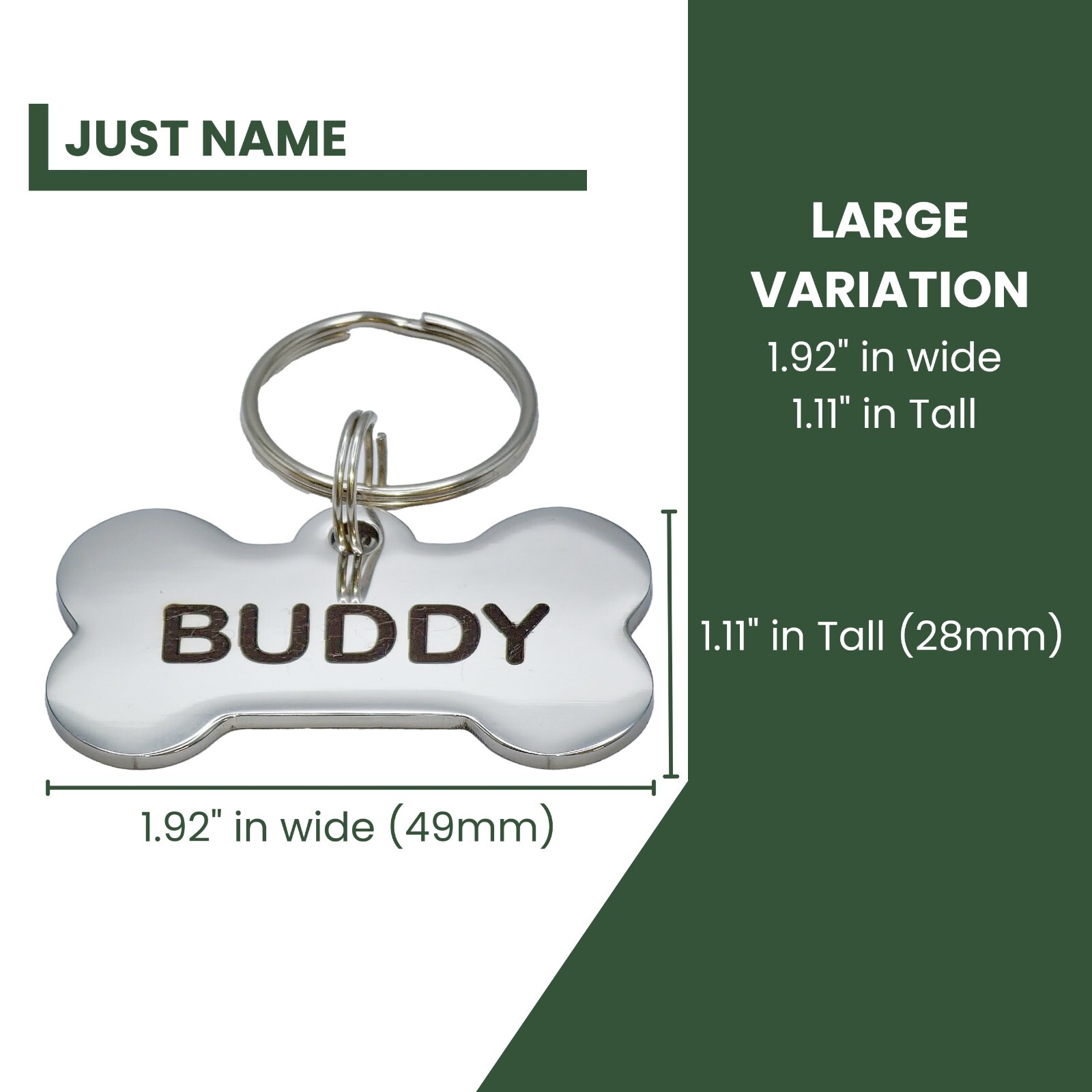 Custom Deep Engraved Western Bone Dog Tag Pet ID Stainless Steel Lifetime W.*
