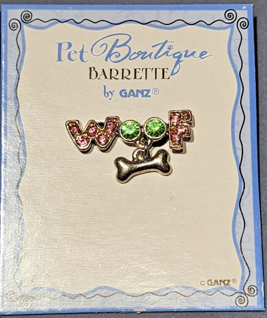Pet Boutique Rhinestone 1″ Barrette by GANZ Love your Fur Baby 3 Pc Lot