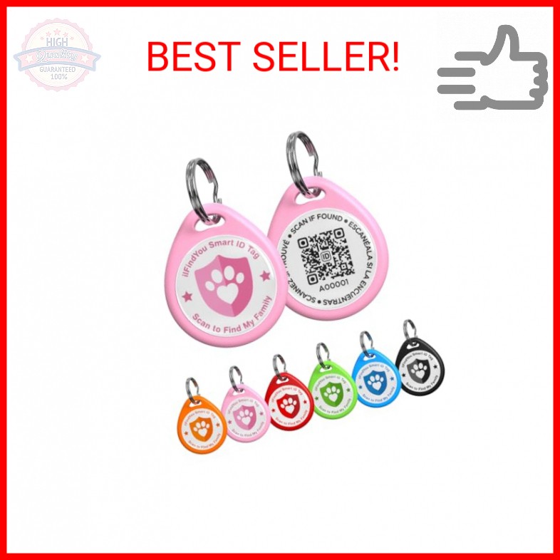 ilFindYou Dog Tags Personalized, QR Code Pet ID Tags for Dog Collar, Online Prof