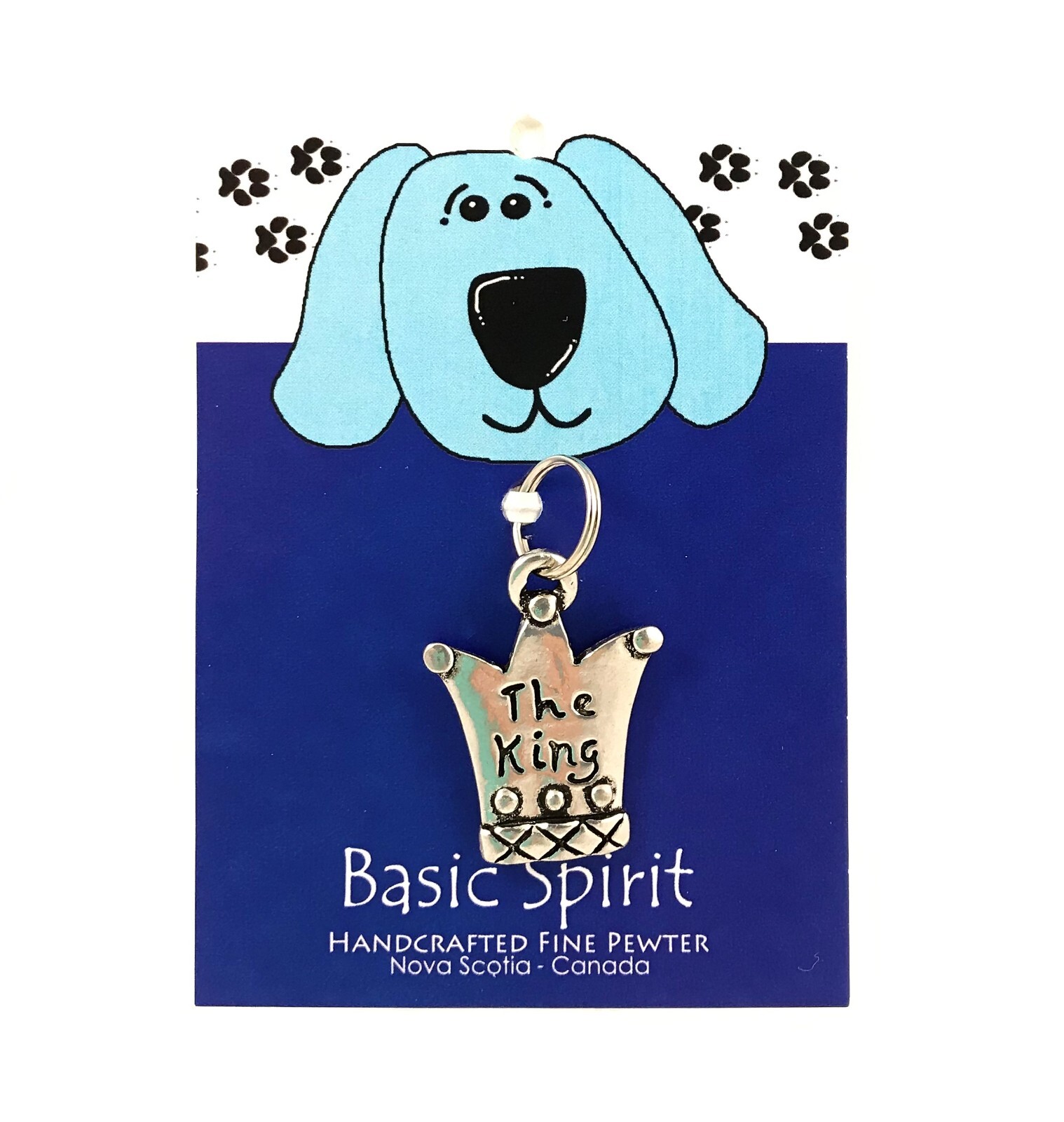 Funny Pewter Dog Tag- “King” by Basic Spirit