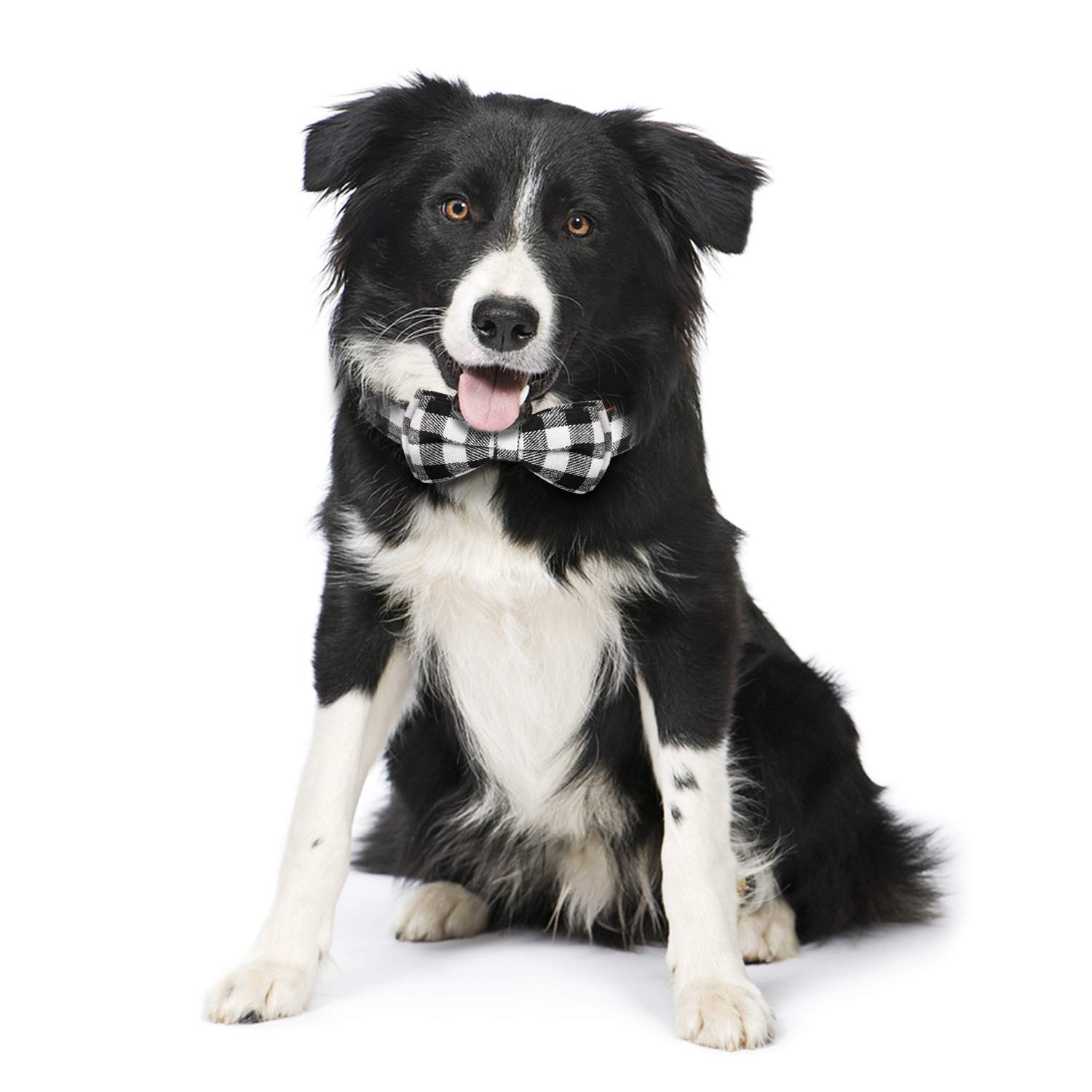 Dog Bow Tie, TAGATMI Plaid Bow Tie Dog Collar Unique Lock Buckle Soft Comfort…