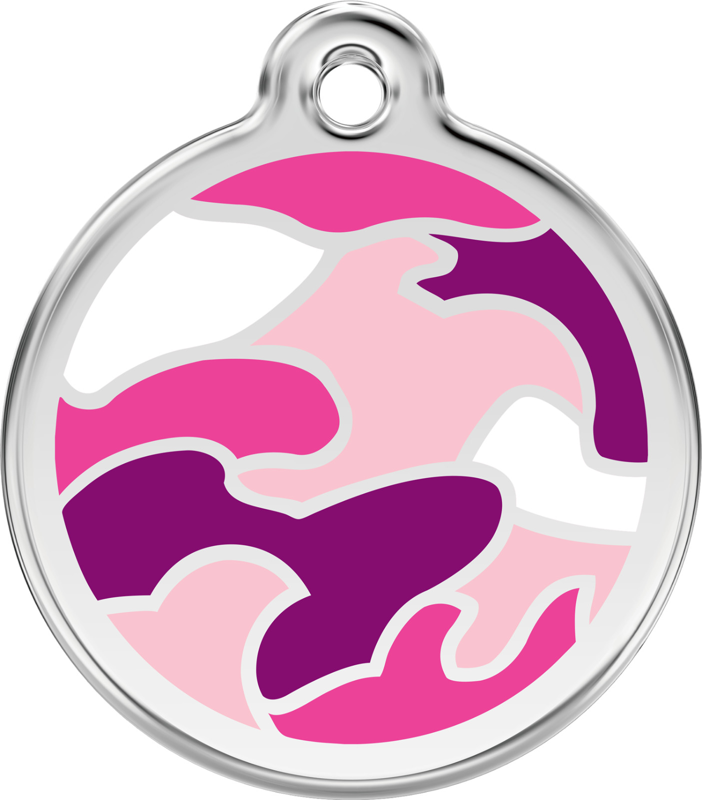 Stainless Steel Red Dingo Camouflage Dog ID Collar Charm Tag Pink Green Blue