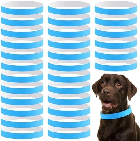 500 Count 20inch Adjustable Paper Dog Collars with Tear Resistant Waterproof Whe