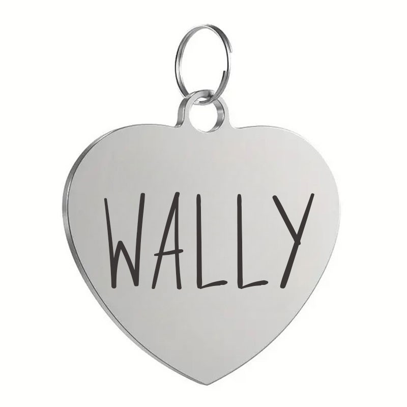 Custom Heart Pet ID Tag Deep Engraved Stainless Placa Corazon Perro Gato USA