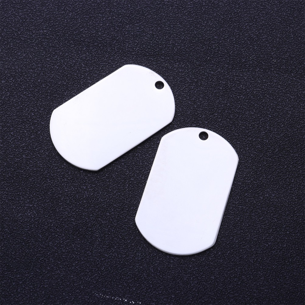 10Pcs Reusable Silver Dog Id Tags Titanium Steel Pet Pendent with Cute Design