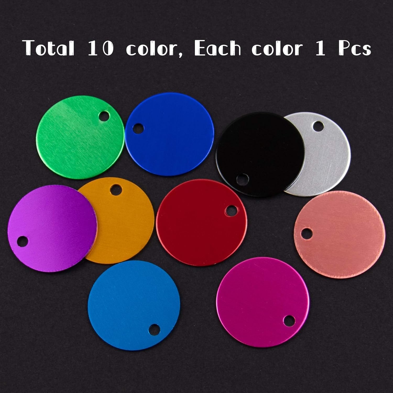 Pet ID Tag Colorful Blank Round Double Sided Pets ID Tag Name Phone Number ID…