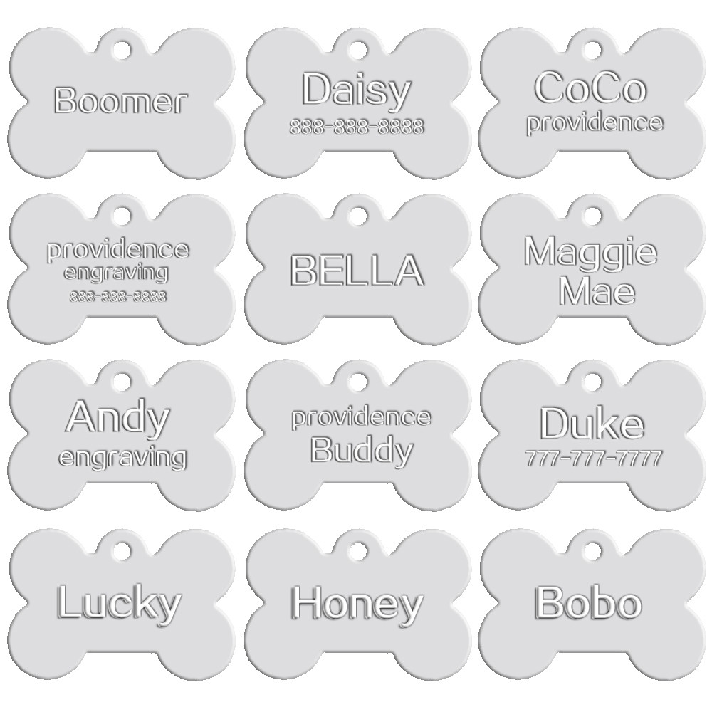 100pcs/Lot Wholesale Bone Shape Blank Dog Tag Anodized Aluminum Bulk Tags S M L
