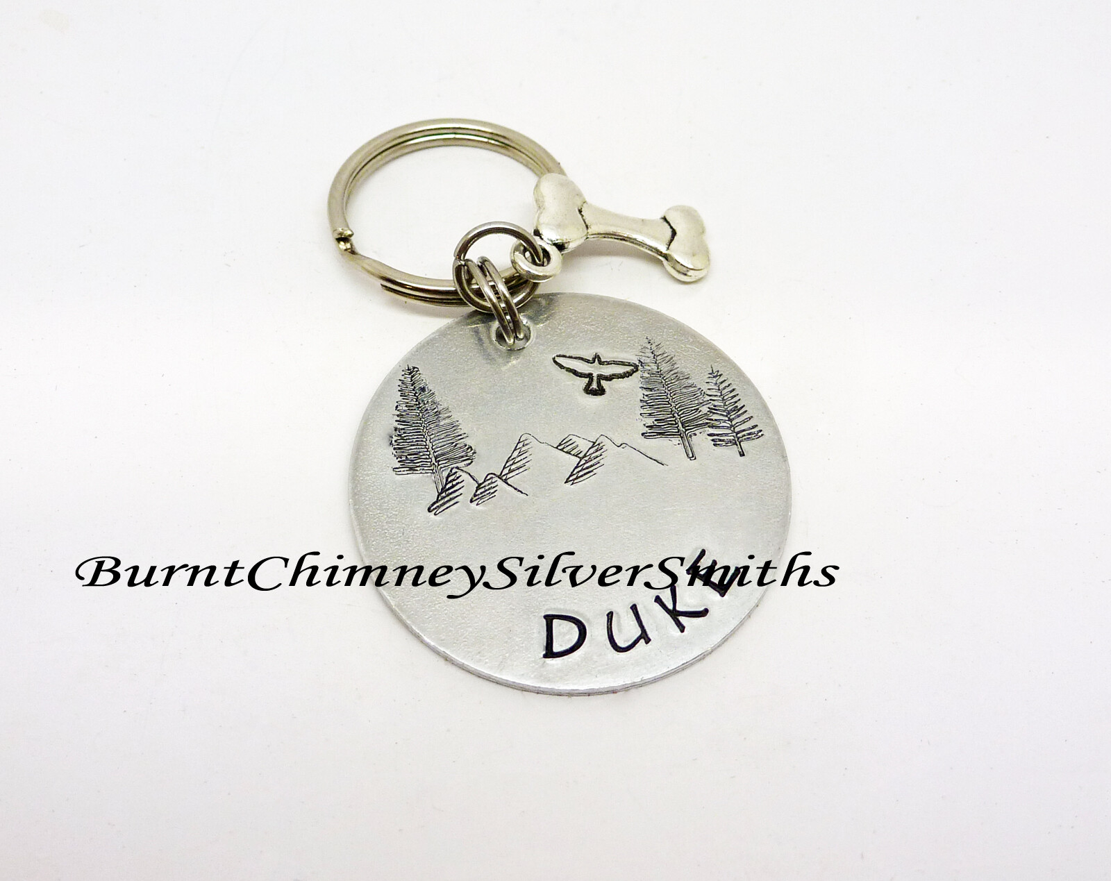 PET TAG – Custom Hand Stamped Double Sided Personalized Pet Tag With Bone Charm