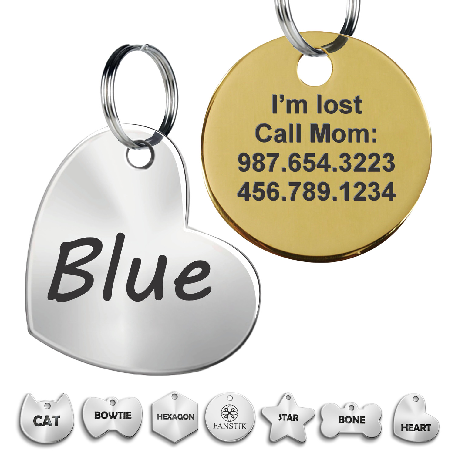 Pet ID Tag, Customized Dog Tags, Cat Tags, Engraved (Only Text) MADE IN USA