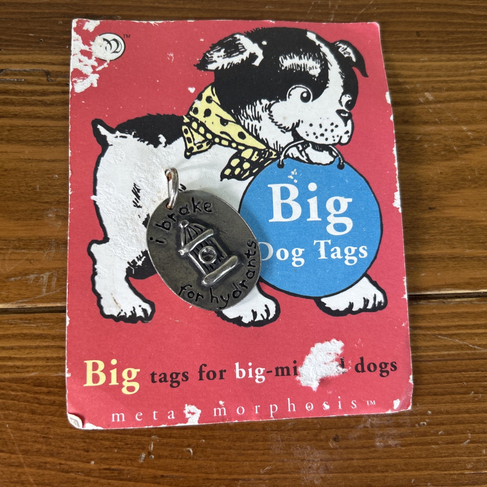 New 100% Lead Free Pewter Pet Tag “I Brake For Hydrants” Metal Morphosis