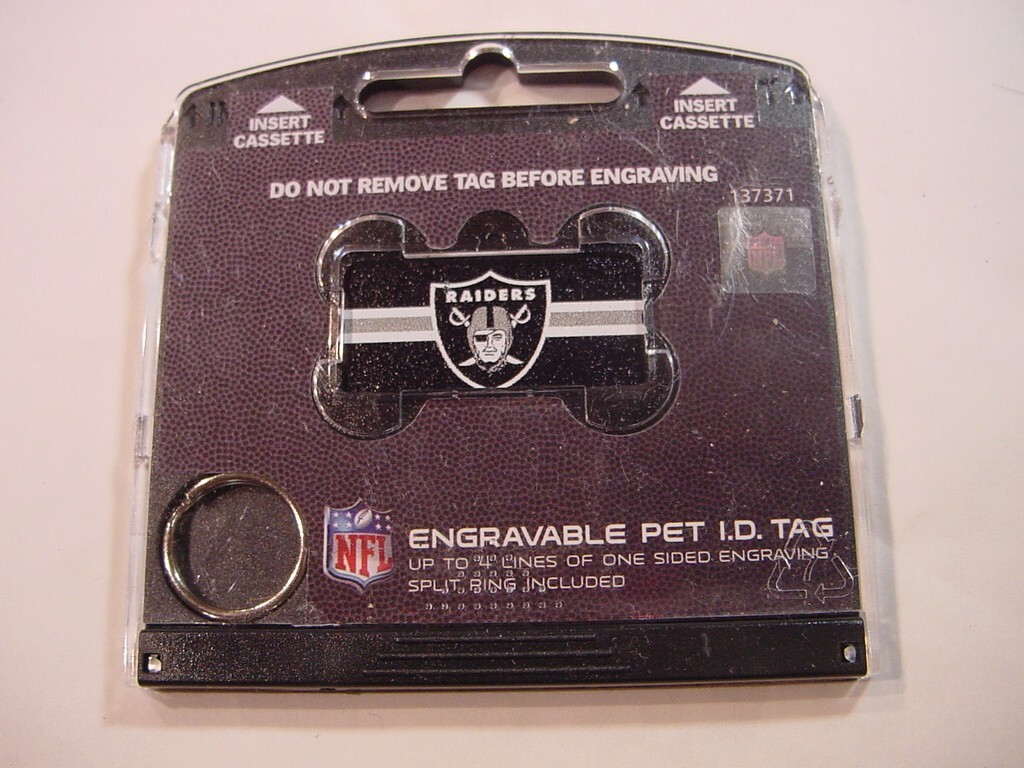 NEW – ENGRAVABLE PET I.D. TAG – RAIDERS