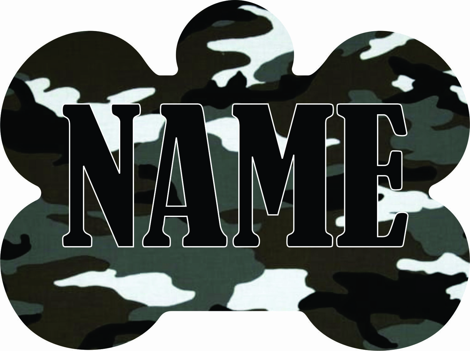 Personalized PET ID TAG Custom CAMOUFLAGE Theme Any Name Dog Tag Printed 2 Sides