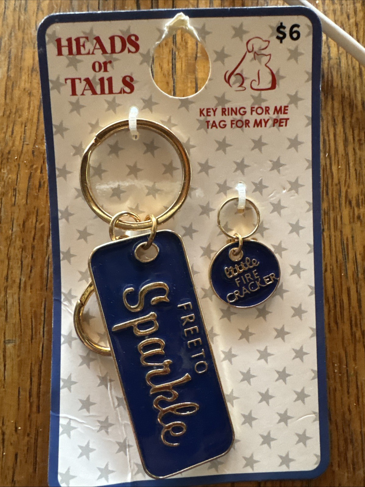 Heads or Tails 2PC Pet Collar Charm with matching Keychain Set -Free To Sparkle