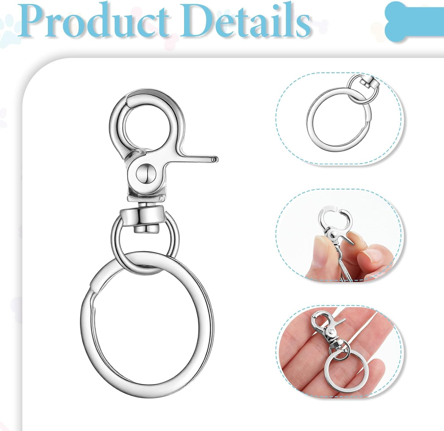 Dog Tag Clip, 17PCS Heavy Duty Quick Clips Cats & Dogs Collar Clip for ID Tag…