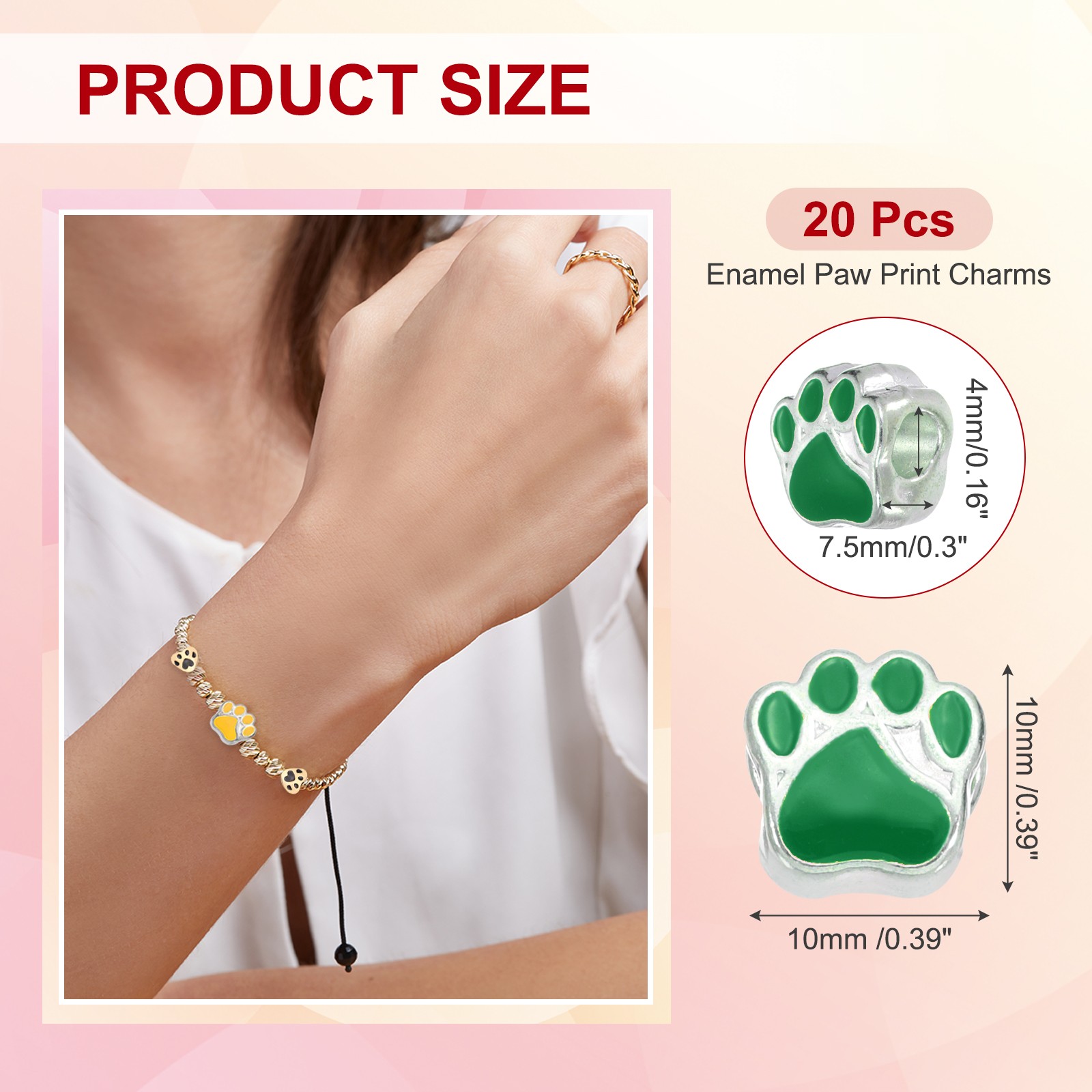 Dog/Cat Jewelry Leg Beads, 20pcs Green