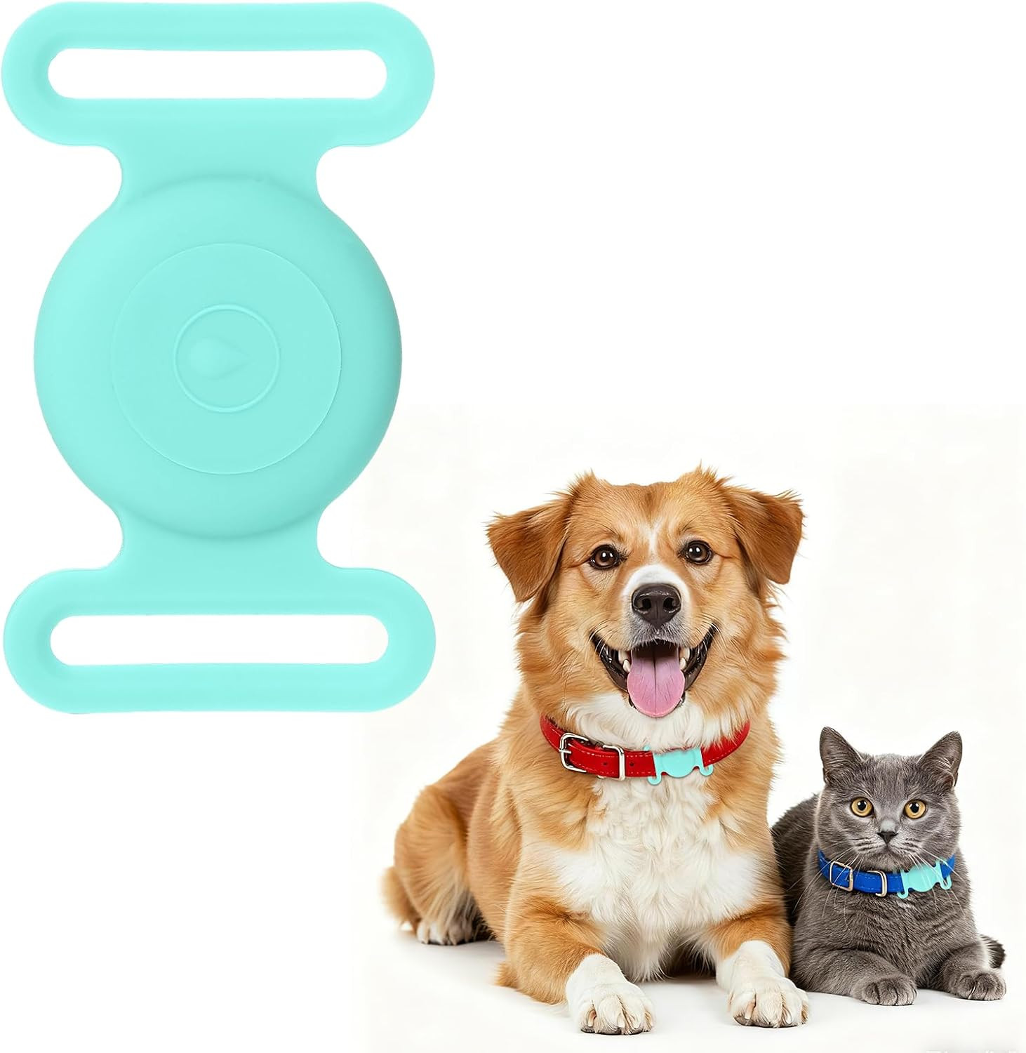 Dog Collar Tag, Dog Tracker Holder Silicone Tag Protective Case Waterproof Cat C