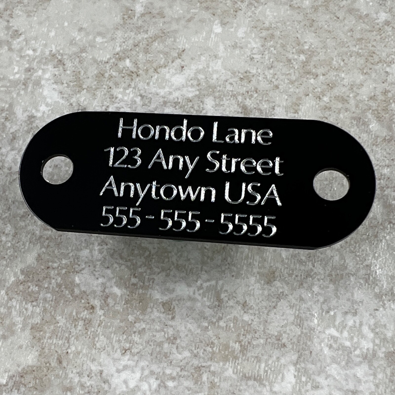 Custom Engraved Dog Tags Personalized Dog Collar ID Tags NAME PLATE BLACK MEDIUM