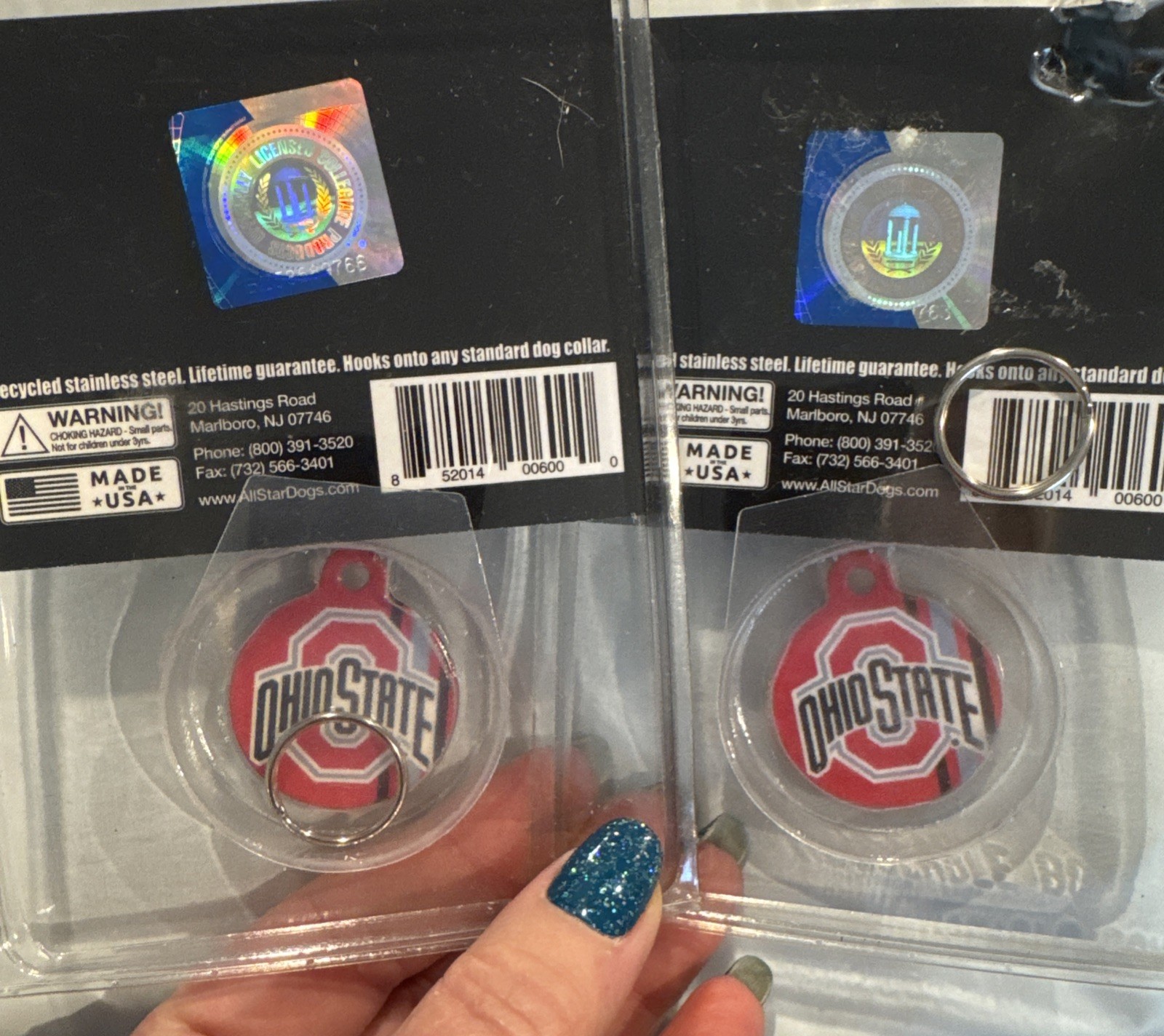 2 Ohio State All Star Dogs ID Collar Tags W Logo Officially Licensed NCAA Pet