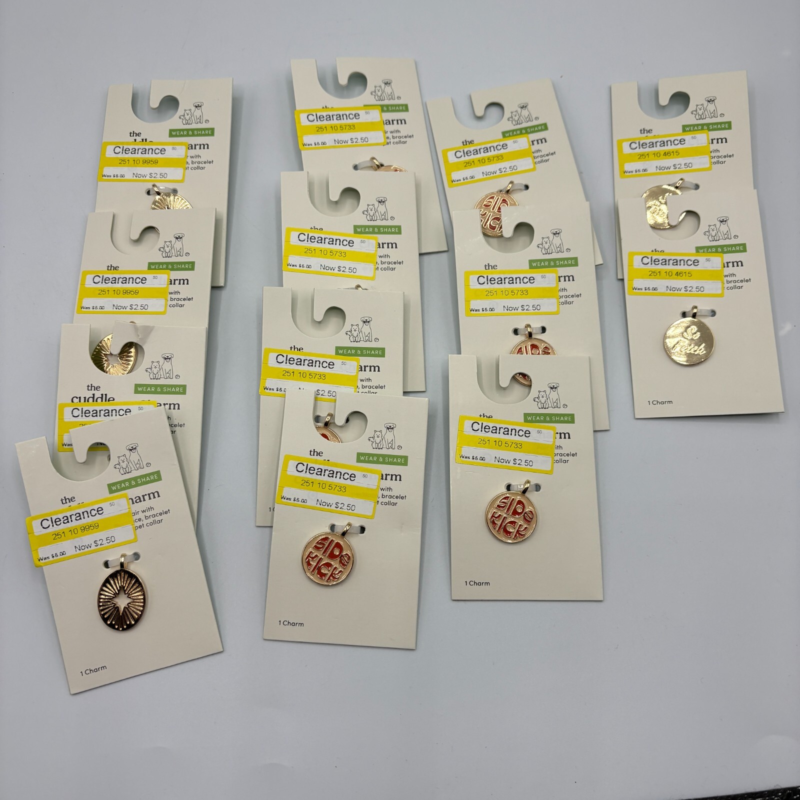 Lot of 13 Cuddle Collab Metal Pet Dog Cat Tag Charms